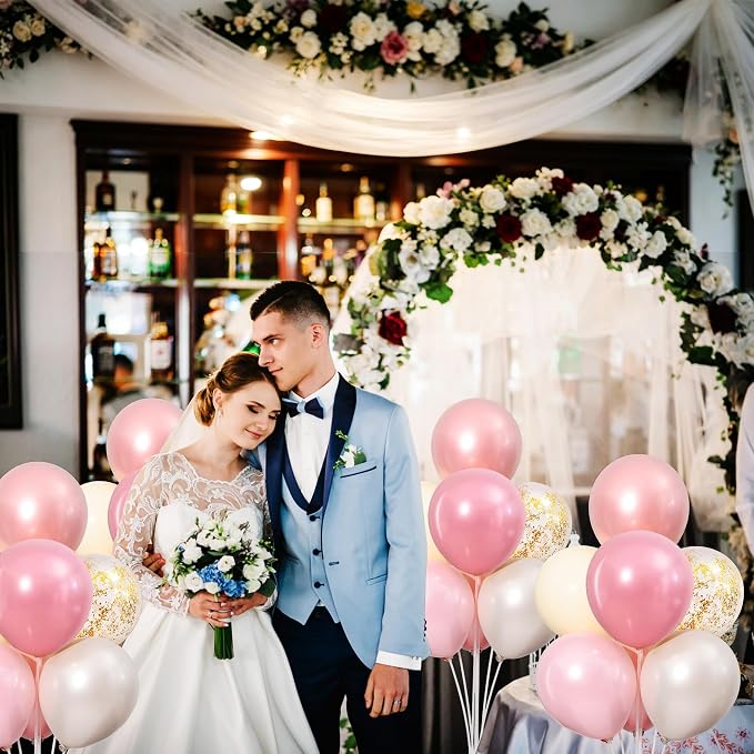 4 Sets Pearl Pink Sand White Balloons Stand - Image 4