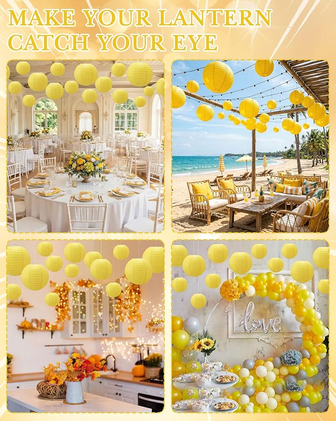 Treela 48 Pcs Paper Lanterns Party Decorations Chinese Lanterns Round Paper - Image 6