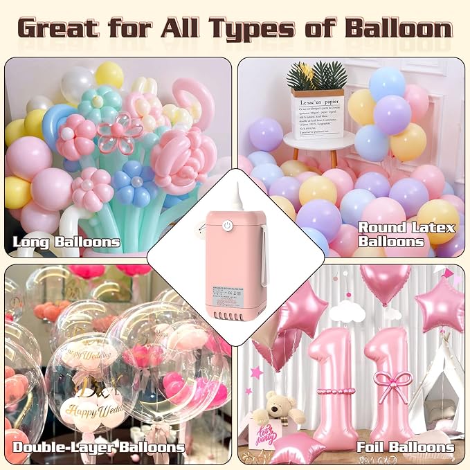 AXHJ Balloon Pump Electric Air Pumps, 2-in-1 Electric Air Balloon Pump，Balloon - Image 4