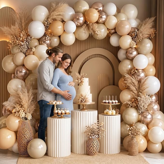 Neutral Balloons, 60 Packs 12 Inch Double Stuffed Beige Cream Sand White - Image 6