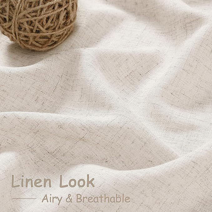 Beige Cafe Curtains 24 Inch Length Linen Blend Privacy Cortinas para Cocina - Image 4