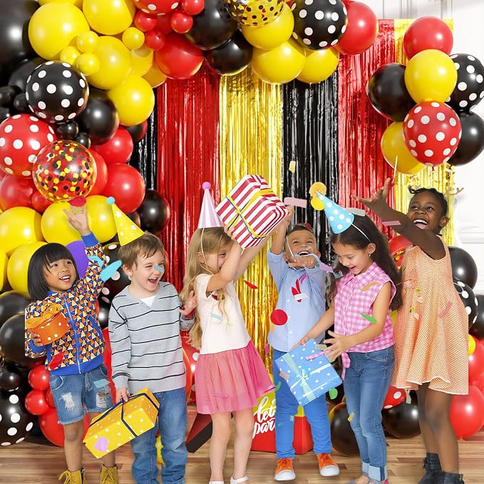 Red Yellow Black Balloon Arch Garland Kit Birthday Party Decorations | Red - Image 3