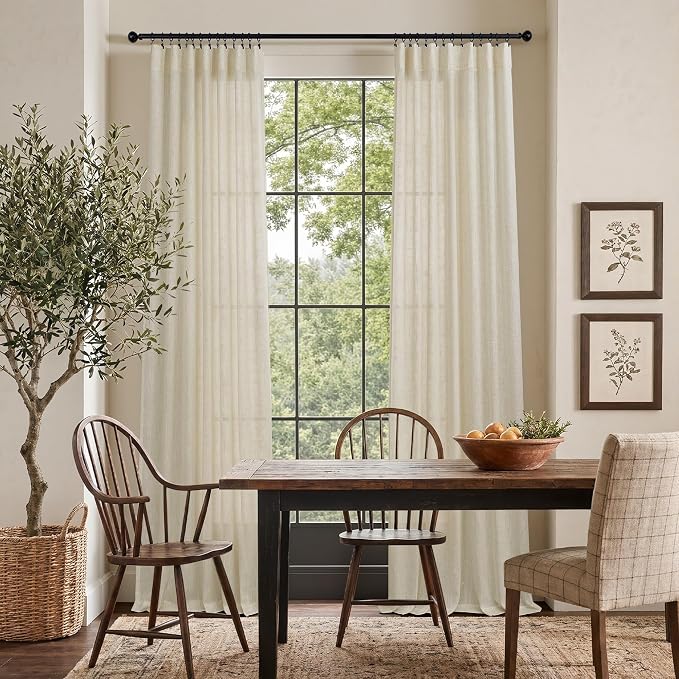 Birch Beige Linen Curtains 80 Inch Length - Image 2