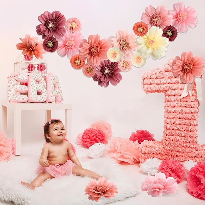 TaoBary Large Colorful Tissue Paper Flowers Giant Fiesta Paper Pom Poms - Image 6