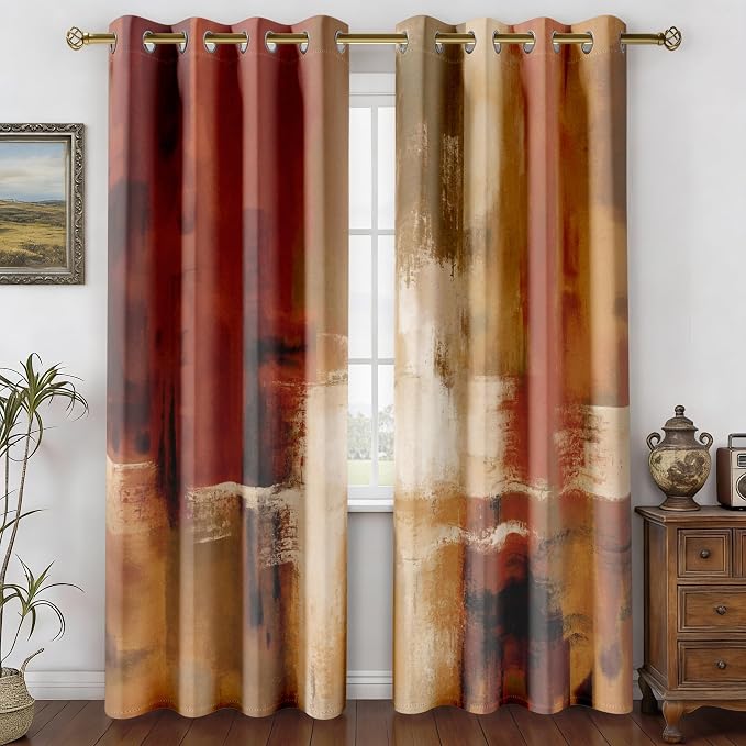 Asuexpect Burnt Orange Curtains by Asuexpect