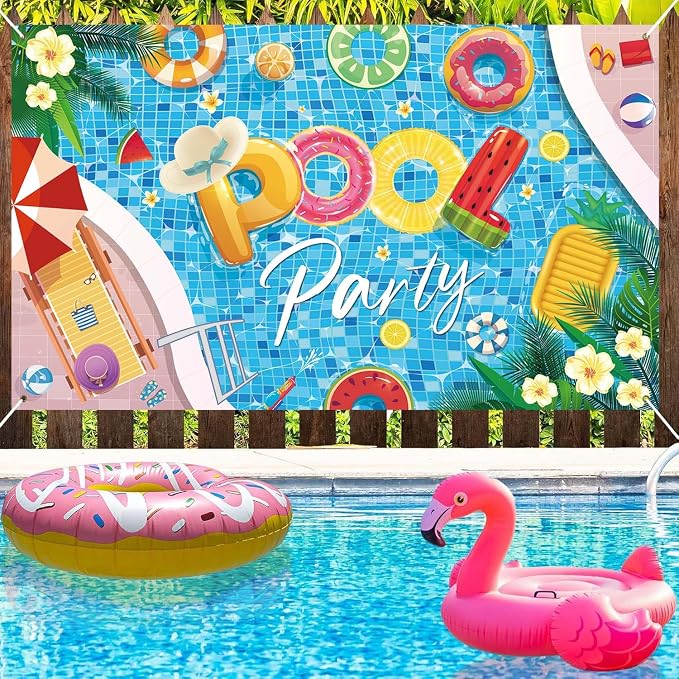 Pool Party Banner Pool Party Decorations Summer Party Birthday Decorations - Image 2