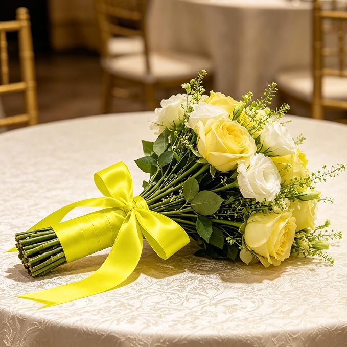 1In 30Yards Lemon Yellow Satin Ribbon - Image 9