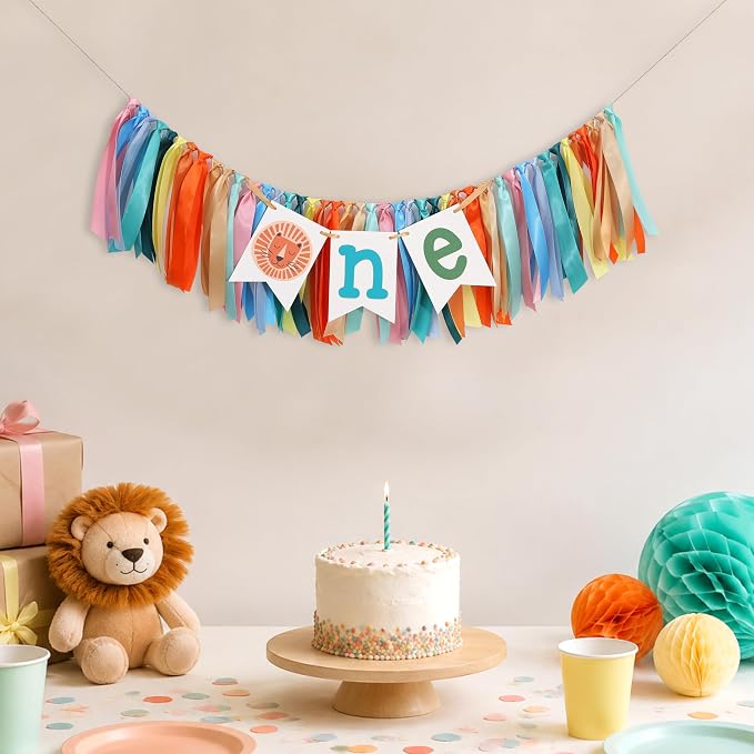 Jungle Lion 1st Birthday Highchair Banner - Image 7