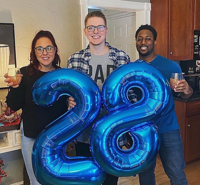 40 Inch Navy Blue Number 7 Balloon, 7th Blue Birthday Party Decorations | 40 - Image 4