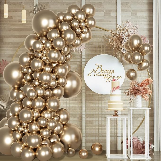 Amandir 153 Pcs Chrome Gold Balloons Arch Garland Kit Different Sizes | 18 12 - Image 7