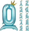 Blue Crown Number 0 Foil Balloon Standing Blue digital 0 Foil Balloon | by YOIOZAIZAI