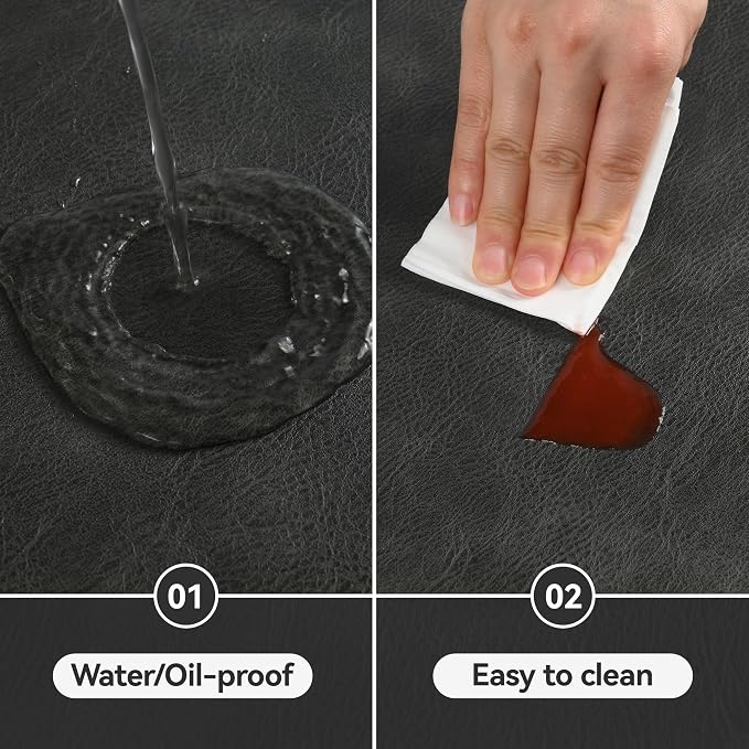 UnivoColors Placemats Round Faux Leather Placemats Set of 6-Waterproof-Wipe - Image 3