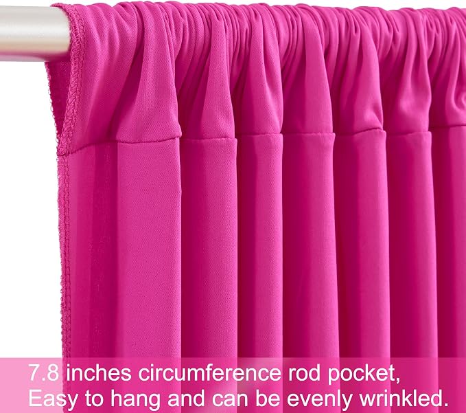 4 Panels Hot Pink Backdrop Curtains - Image 7