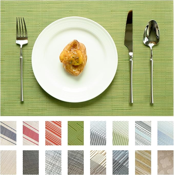 Placemats Set of 12 Vinyl/Plastic Woven Place Mats by Unknown