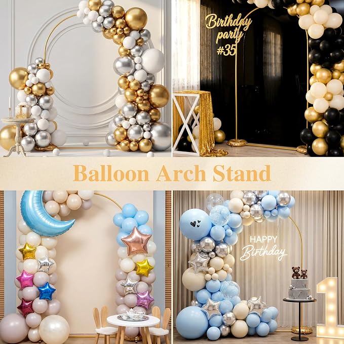 Frienda Gold Wedding Photo Arch Backdrop Stand Balloon Arch Stand - Image 5