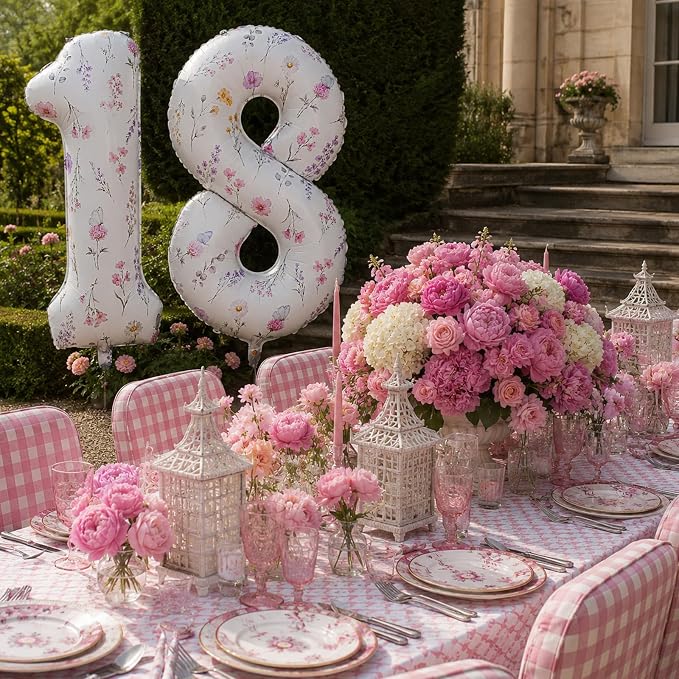 Wildflower Number 18 Balloon for 18th Flower Birthday Party Decorations | 40'' - Image 4
