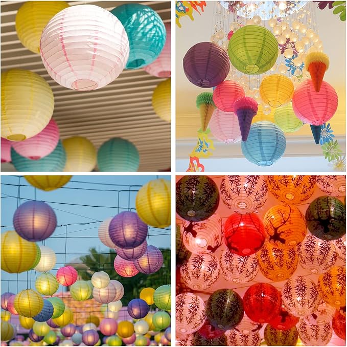 LIHAO 20PCS Colorful Paper Lanterns - Image 8