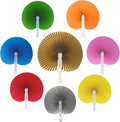 24 Pieces Multicolor Round Paper Fans | Foldable Handheld Fans by Bestage