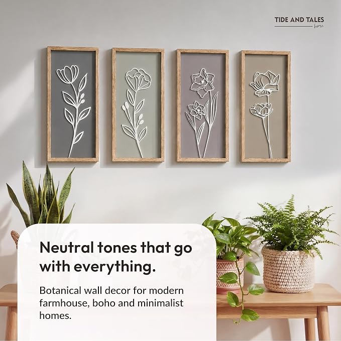 Tide and Tales 3d Framed Wall Art, Floral Boho Wall Decor | 7" x 16", - Image 8