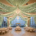 6 Panels Green Ceiling Curtains by Unknown