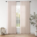 Natural White Linen Curtains 84 Inch Length by Nanspring