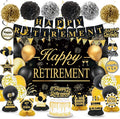 Retirement Party Decorations for Men Women Black Gold Happy Retirement Banner by Unknown