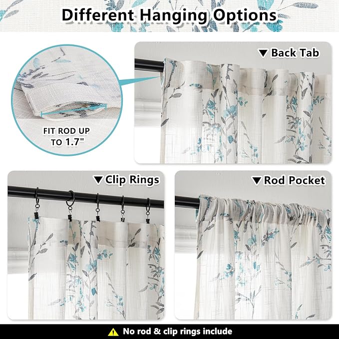 MYSKY HOME Sheer Curtains 95 inches Long - Image 4