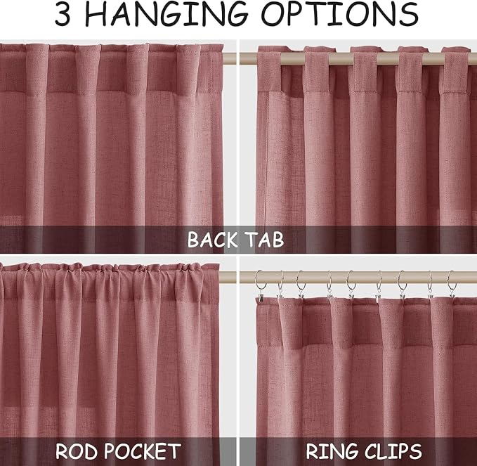 Canyon Rose Linen 144 Inch Curtains - Image 2