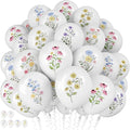 Wildflower Balloons, 12 Inch White Spring Balloon, Girls Birthday Party Tea by Froova