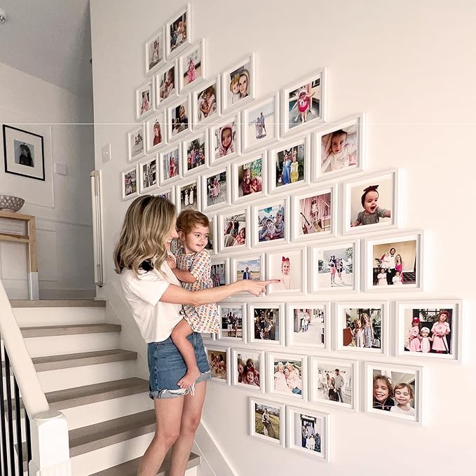 Mixtiles Official - Custom Photo Tiles - Personalized Printed Photos - Magnetic Wall Frames - Adhesive Sticker, No Nails - Various Sizes and Frames (Black, Offbeat set - set of 5)
