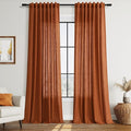 Rust Linen Curtains 108 Inches Long by Nanspring