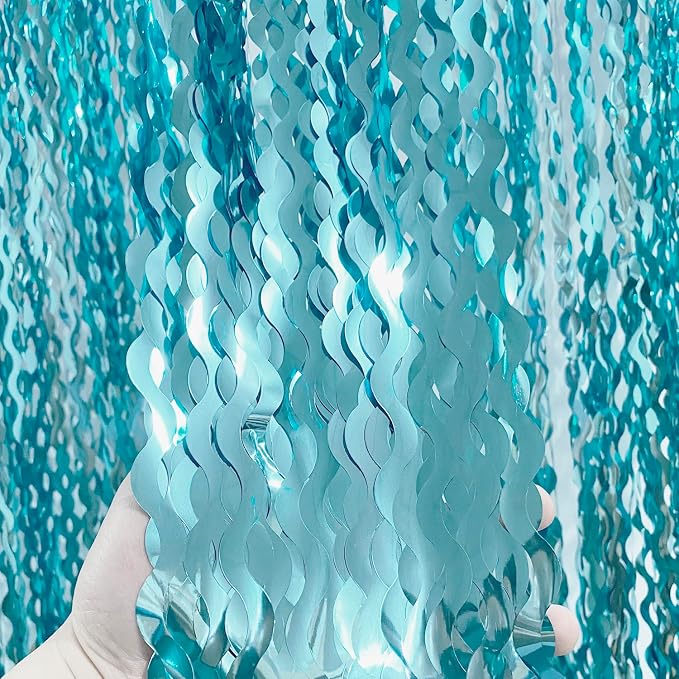 GOER 6.4 ft x 6.5 ft Metallic Tinsel Foil Fringe Curtains, Graduation by GOER