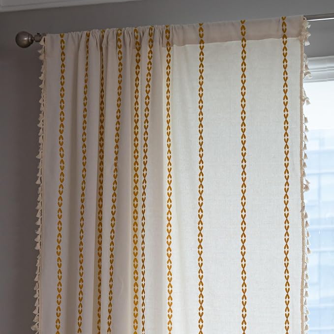 Sutuo Home Boho Curtains for Bedroom Dining Room Kitchen, Semi Blackout - Image 4