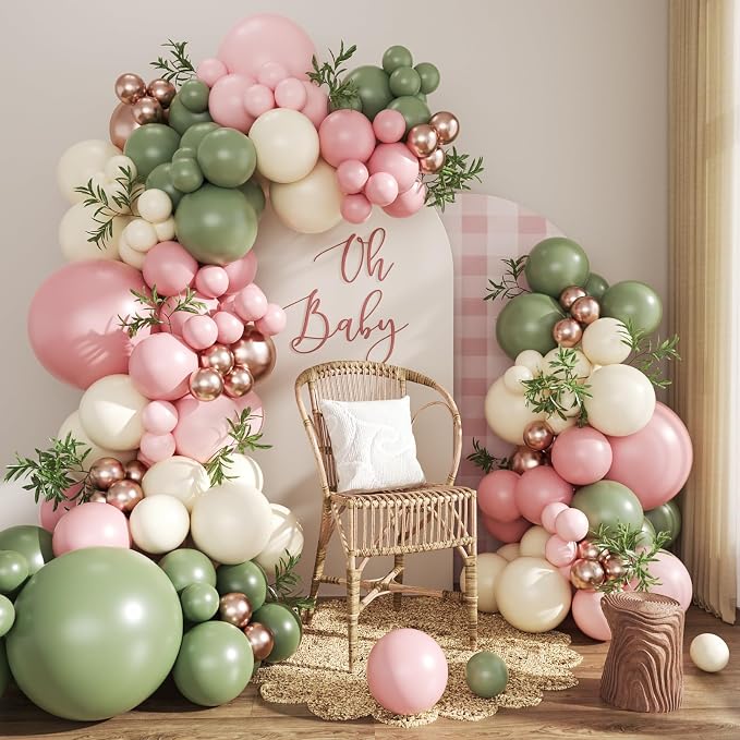 Pink and Green Balloon Arch Kit by CROSSFINGERS