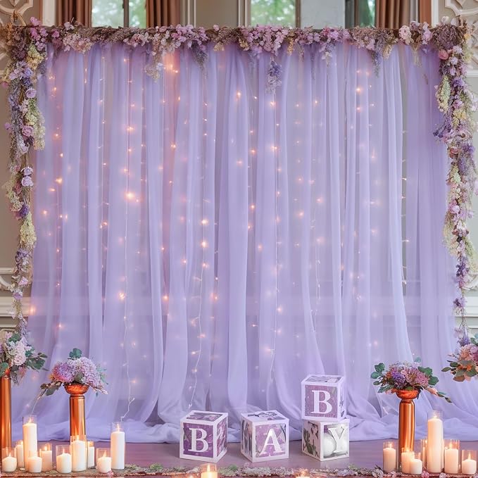 10x10ft Purple Tulle Backdrop Curtain - Image 7
