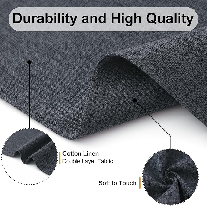 Homaxy Cloths Placemats for Dining Table Set of 8, Charcoal Gray | Heat - Image 4