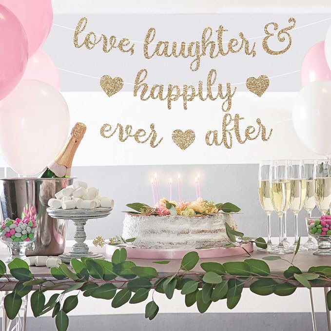 Pre-Strung Love Laughter & Happily Ever After Banner - Image 2