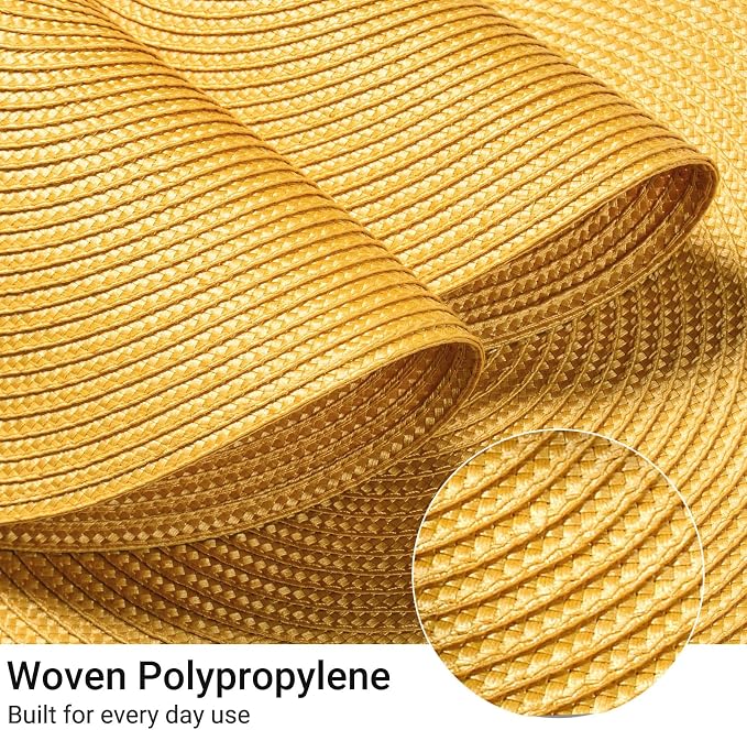 FunWheat Round Braided Placemats Set of 6 Table Mats - Image 3