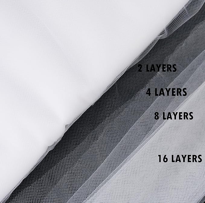 Craft And Party, White Fabric Tulle Roll 54 Inch by 40 Yards (120 ft) Fabric Tulle Bolt for Garden Netting, DIY Tutu Skirt, Wedding and Decoration (White)