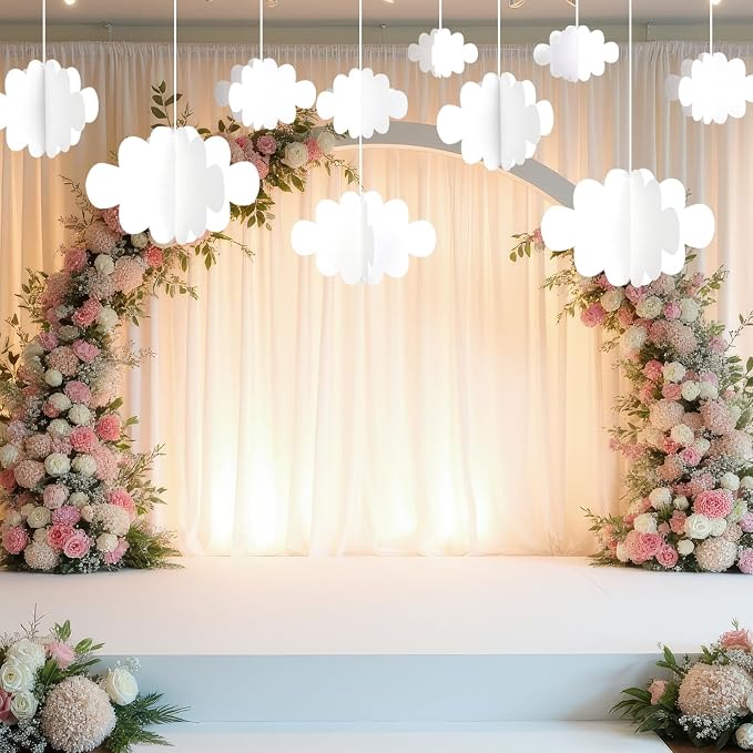 Ayfjovs 18 PCS 3D Cloud Decoration, Artificial Hanging Clouds - Image 6