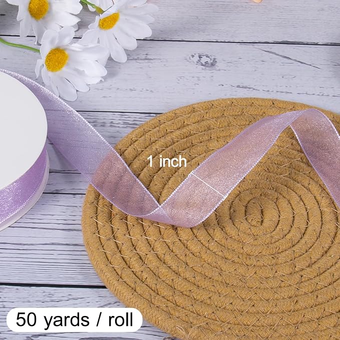 Sheer Organza Ribbon 1 Inch Chiffon Ribbons - Image 3