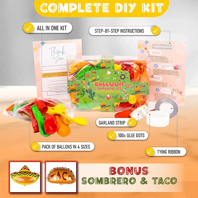 ALL-IN-1 Mexican Balloons Arch Kit & Garland - Image 2
