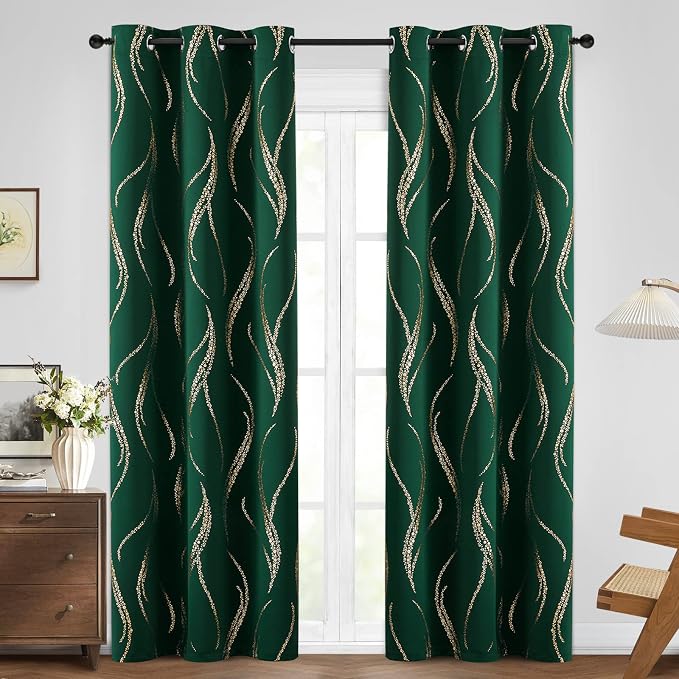 Yakamok Emerald Green Blackout Curtains - Image 2