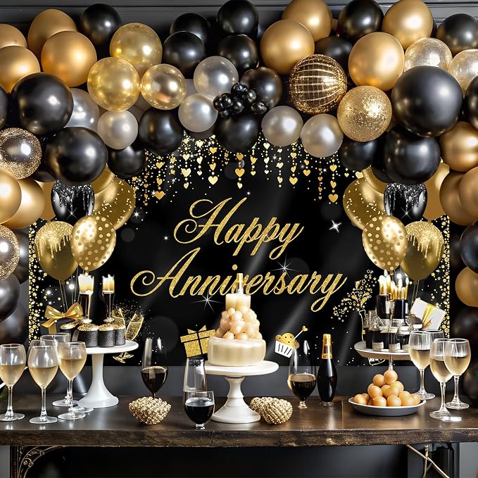 Avezano Happy Anniversary Banner Decorations - Image 4