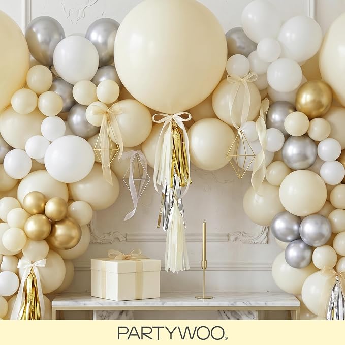 PartyWoo Pastel Yellow Balloons 155pcs Light Pale Yellow Color | 18 12 10 5 - Image 8