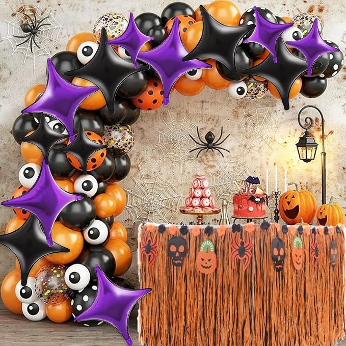 TONIFUL 30Pcs Four Pointed Star Balloon 26In&10In Black Purple Foil Balloon | - Image 3
