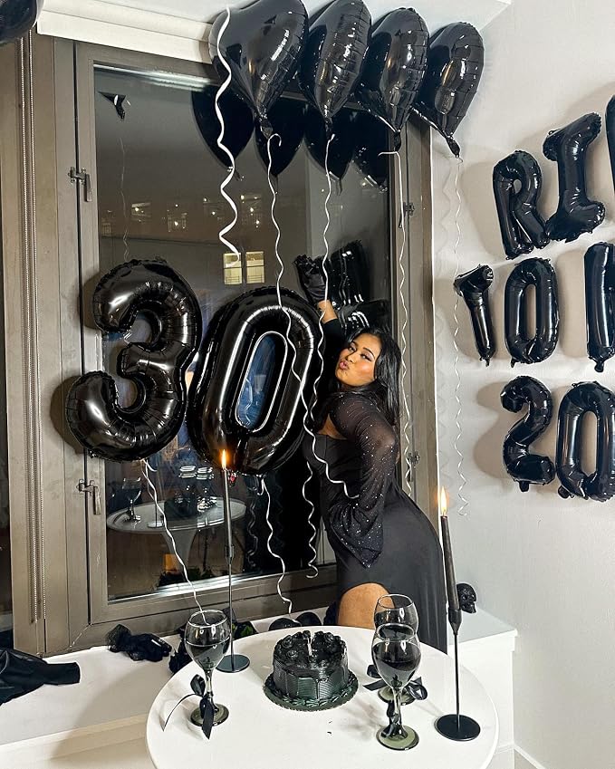 Black Number 50 Balloon 40 Inch, 50th Birthday Party Decorations Men Women | - Image 4