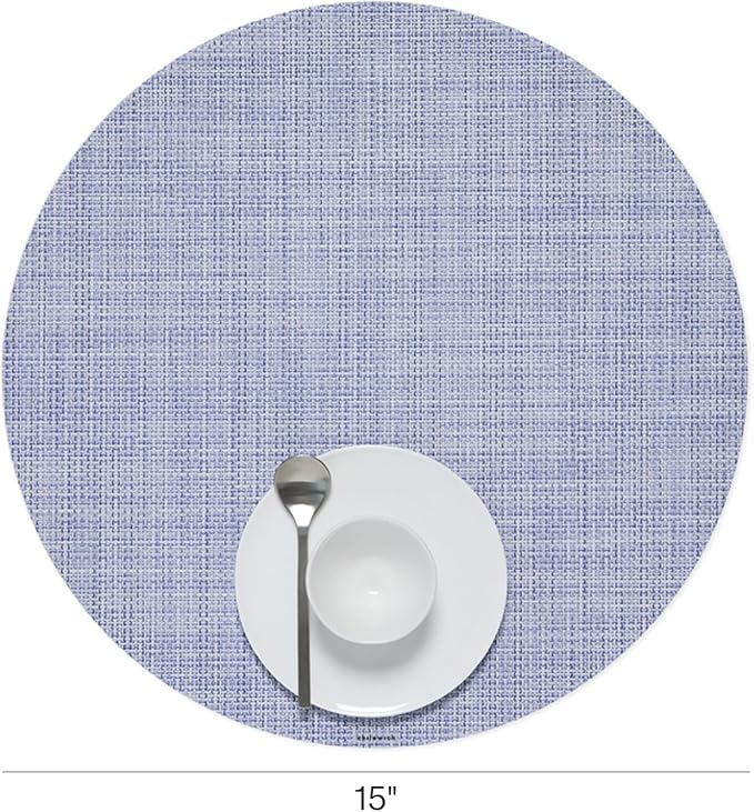 Chilewich Mini Basketweave Placemats, Round Woven Placemats Set of 4 | Reusable - Image 2