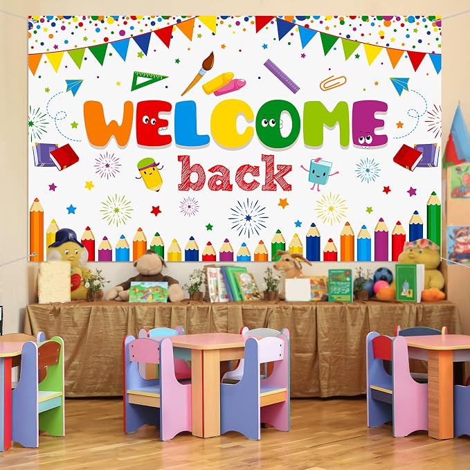 Tatuo Welcome Back to School Banner First Day of School Backdrop Banner Large - Image 6