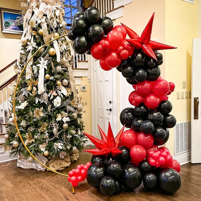 Lukiituke Red and Black Balloon Arch Kit, BBQ Casino, New Year Decorations - Image 4